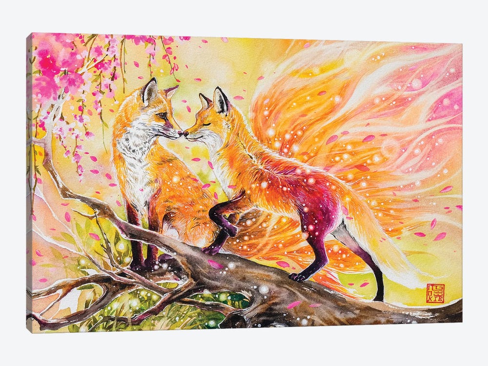 Fox Love by Jongkie 1-piece Canvas Art