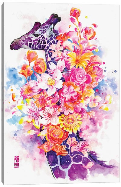 Spring Canvas Art Print - Giraffe Art