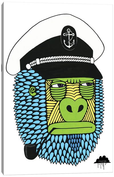 Captain Gorilla Canvas Art Print - MULGA