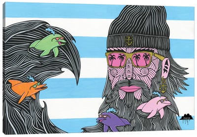 Dolphin Beard Donnie Canvas Art Print - MULGA