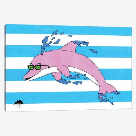 Dolphin Pete Canvas Print #JOL16} by MULGA Canvas Wall Art