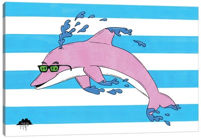 Dolphin Pete Canvas Art Print - MULGA