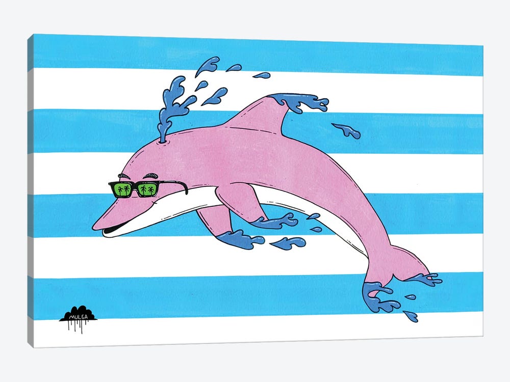 Dolphin Pete by MULGA 1-piece Art Print