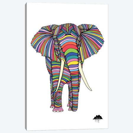 Eden The Enigmatic Elephant, White Background Canvas Print #JOL18} by MULGA Art Print