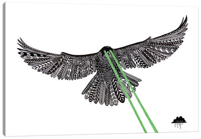 Falcon With Lazer Beams Canvas Art Print - MULGA