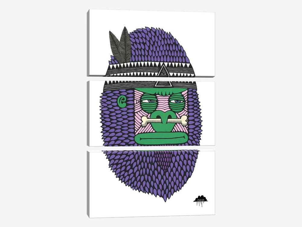 Featherbone The Brave by MULGA 3-piece Canvas Print