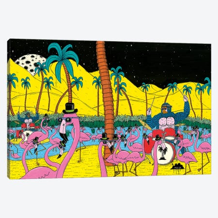 Mulgas Magical Musical Creatures: Flamingos Canvas Print #JOL32} by MULGA Canvas Print