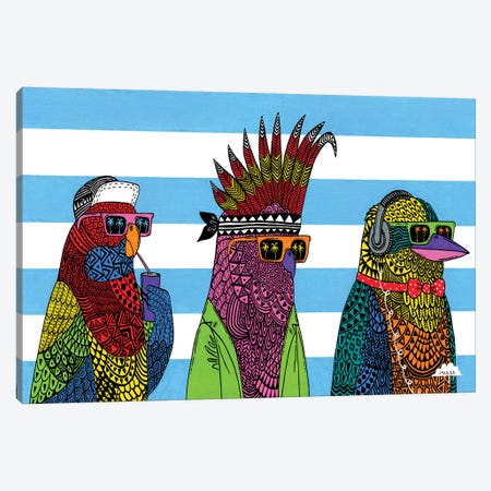 3 Rad Birds Canvas Print #JOL39} by MULGA Canvas Print