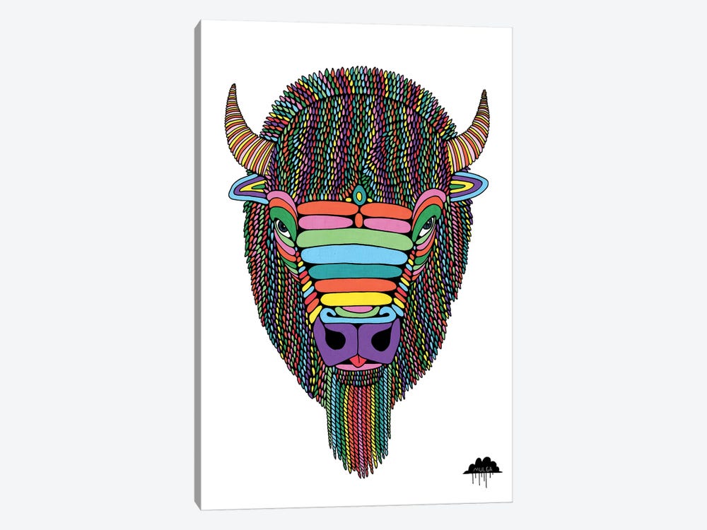 Barry The Bison by MULGA 1-piece Canvas Art Print