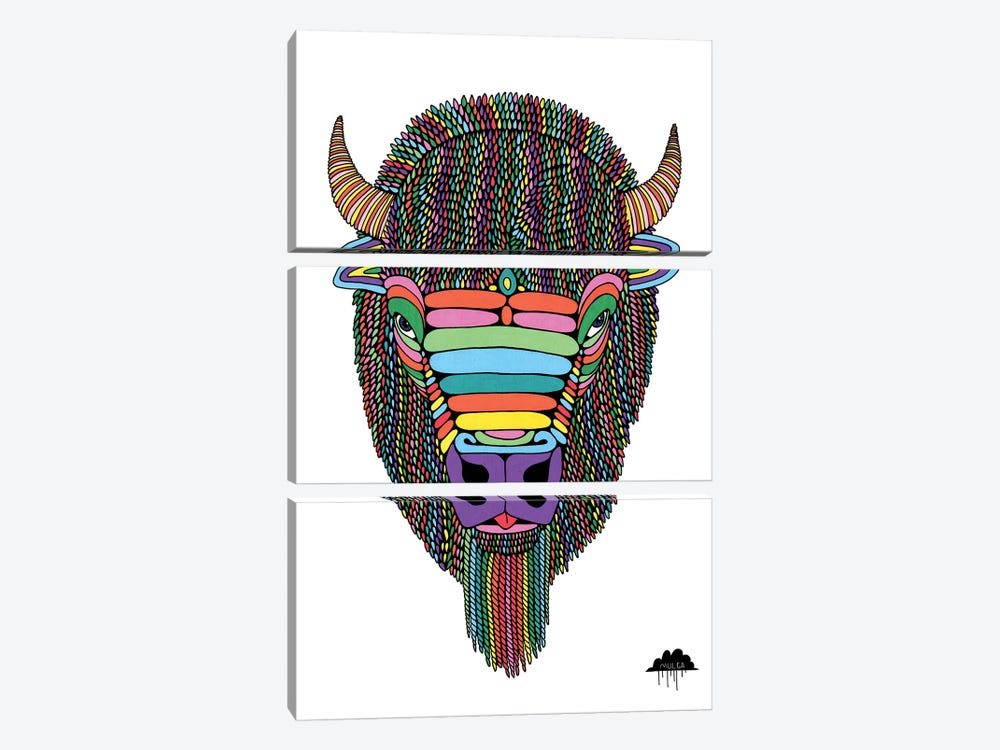 Barry The Bison by MULGA 3-piece Art Print