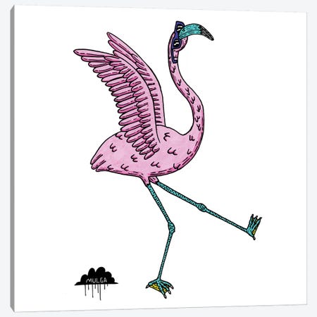 Bronhilda Flamingo Canvas Print #JOL42} by MULGA Canvas Art