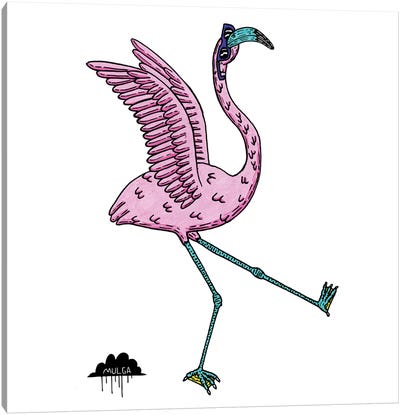 Bronhilda Flamingo Canvas Art Print - MULGA