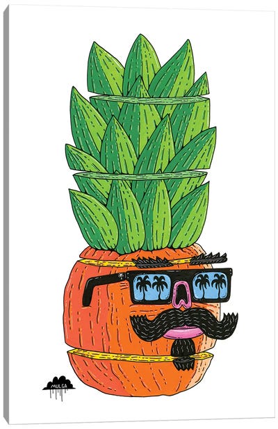 Pineapple Head Canvas Art Print - MULGA