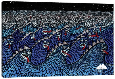 Sea Beasties Canvas Art Print - MULGA
