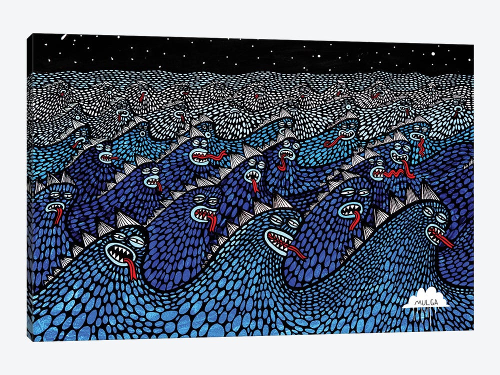 Sea Beasties by MULGA 1-piece Canvas Wall Art