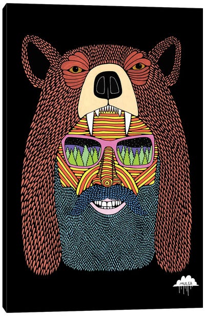 Bear Hat Bob Canvas Art Print - MULGA