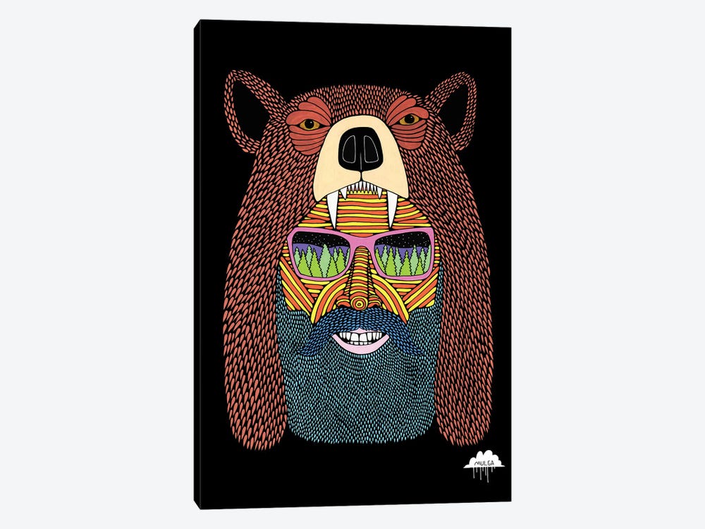 Bear Hat Bob by MULGA 1-piece Canvas Wall Art