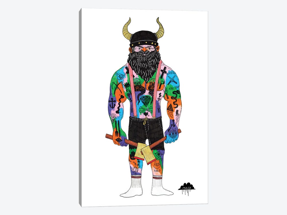 Vincent The Viking by MULGA 1-piece Canvas Artwork