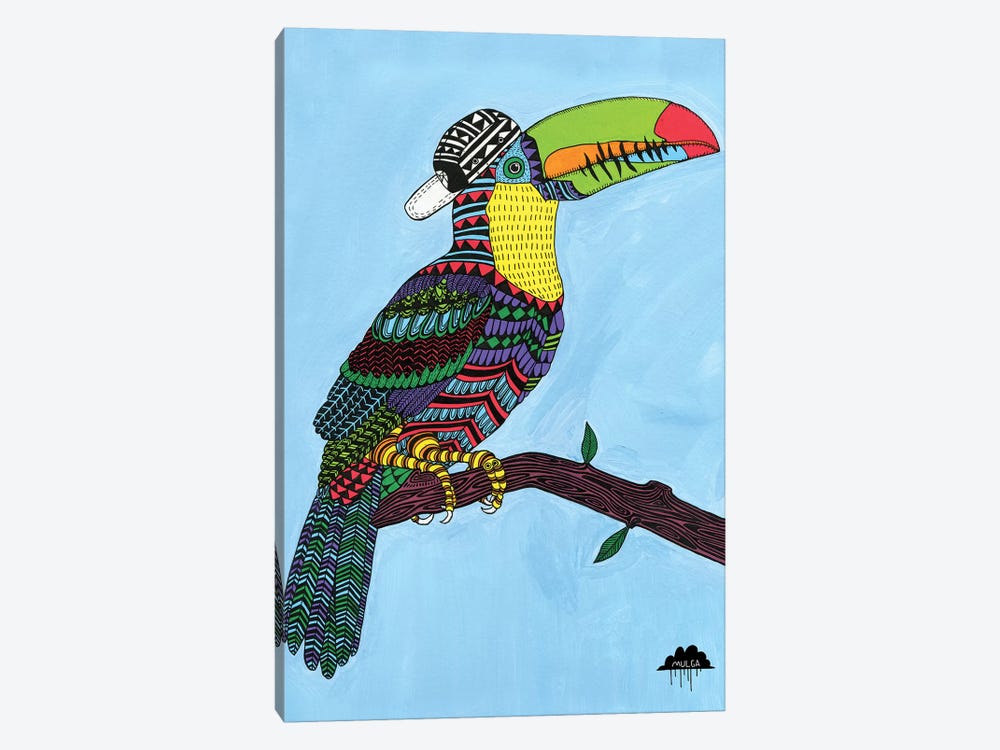 Timothy The Toucan by MULGA 1-piece Canvas Print