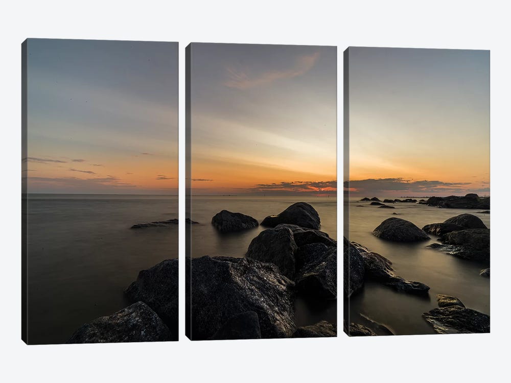 The Baltic Sea At Sunset by Anders Jorulf 3-piece Canvas Artwork