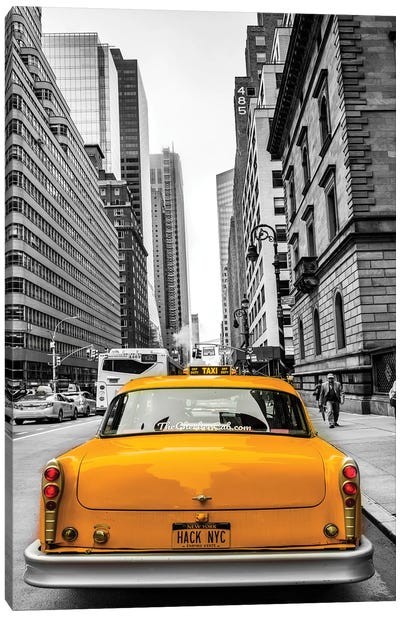Cab In Nyc Canvas Art Print - Anders Jorulf