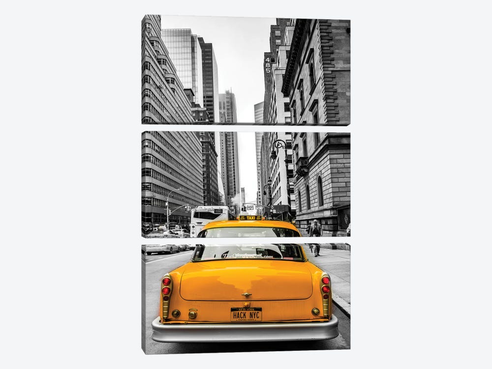 Cab In Nyc by Anders Jorulf 3-piece Canvas Art Print