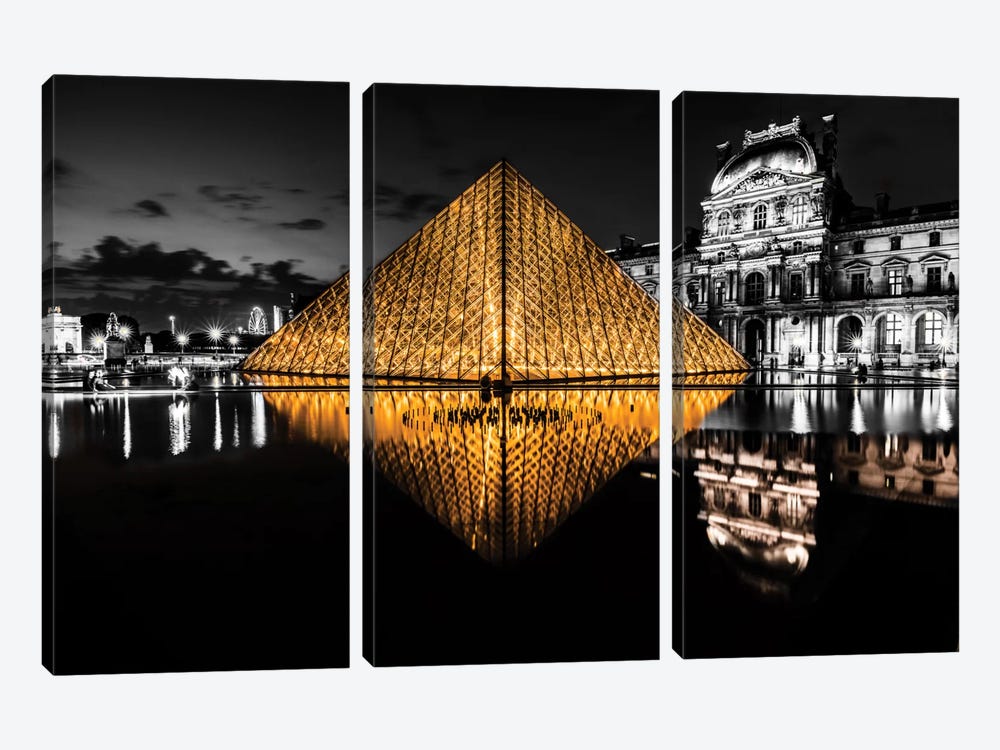 The Louvre by Anders Jorulf 3-piece Canvas Art Print