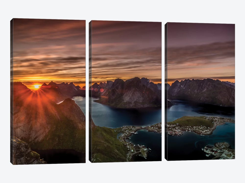 Midnight Sun, Norway I by Anders Jorulf 3-piece Canvas Wall Art