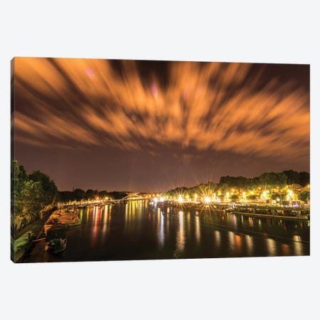 Night Over The Seine Canvas Print #JOR34} by Anders Jorulf Canvas Wall Art