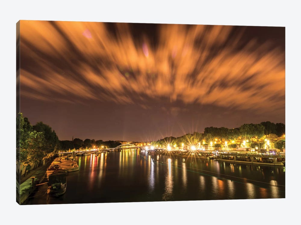 Night Over The Seine by Anders Jorulf 1-piece Canvas Art Print