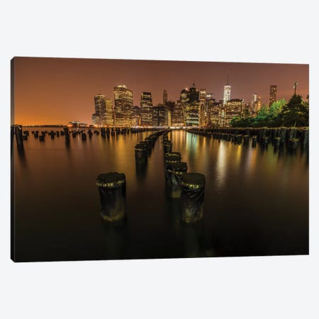 Silent Night In NYC Canvas Print #JOR41} by Anders Jorulf Canvas Artwork