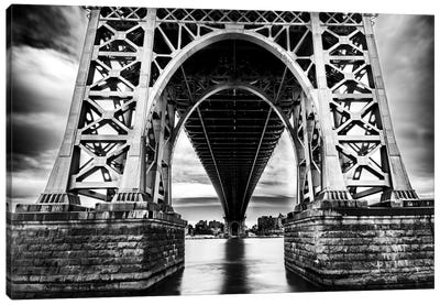 Williamsburg Bridge Canvas Art Print - Black & White Scenic