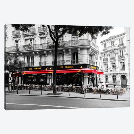 Cafe In Paris Canvas Print #JOR7} by Anders Jorulf Canvas Artwork
