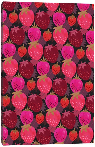Autumn Strawberries Canvas Art Print - Berry Art