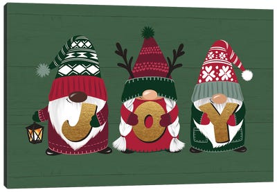 Joy Canvas Art Print - Christmas Gnome Art