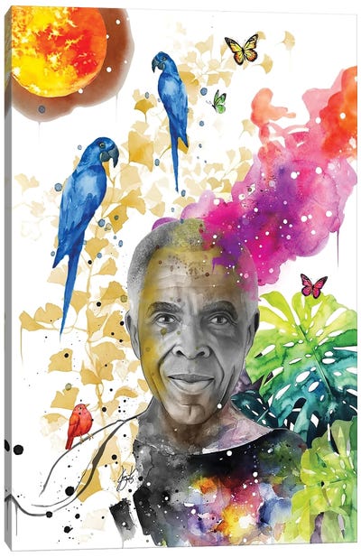 Gilberto Gil Canvas Art Print - Parrot Art