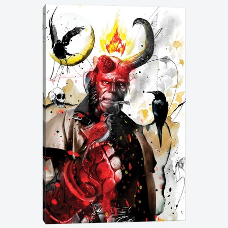 Hellboy Canvas Print #JOU24} by Jon Santus Canvas Wall Art