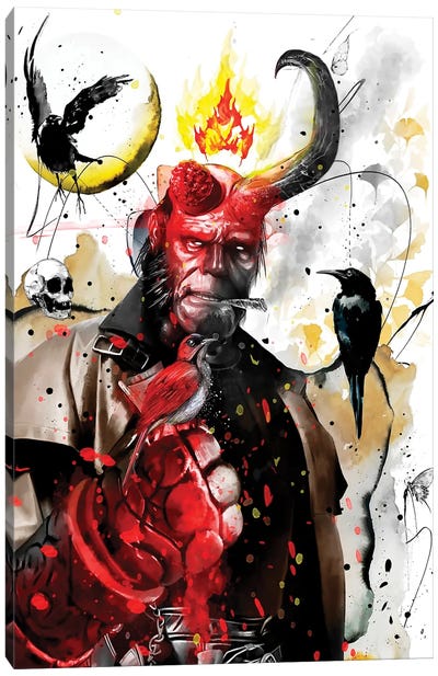 Hellboy Canvas Art Print - Jon Santus