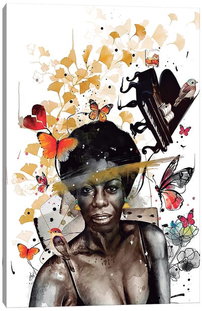 Nina Simone Canvas Art Print - Jon Santus