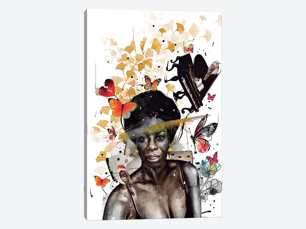 Nina Simone by Jon Santus 1-piece Art Print