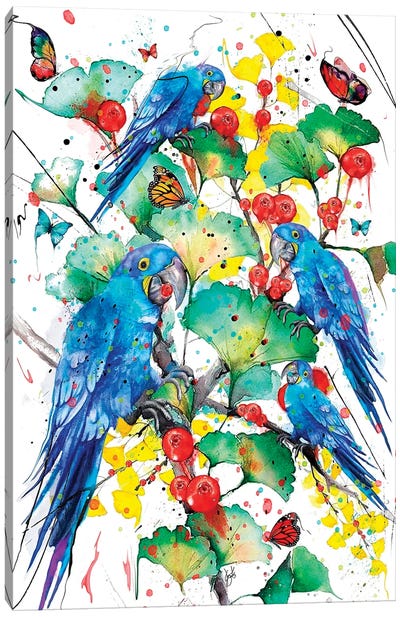 Araras Azuis - The Hunting Burden Series Canvas Art Print - Parrot Art