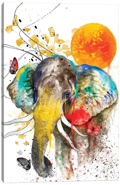 Celestial Elephant - The Hunting Burden Series Canvas Art Print - Jon Santus