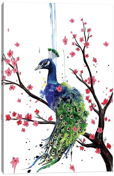Celestial Peacock - Lucid Dreams Series Canvas Art Print - Jon Santus