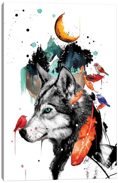 Wolf - Lucid Dreams Series Canvas Art Print - Jon Santus