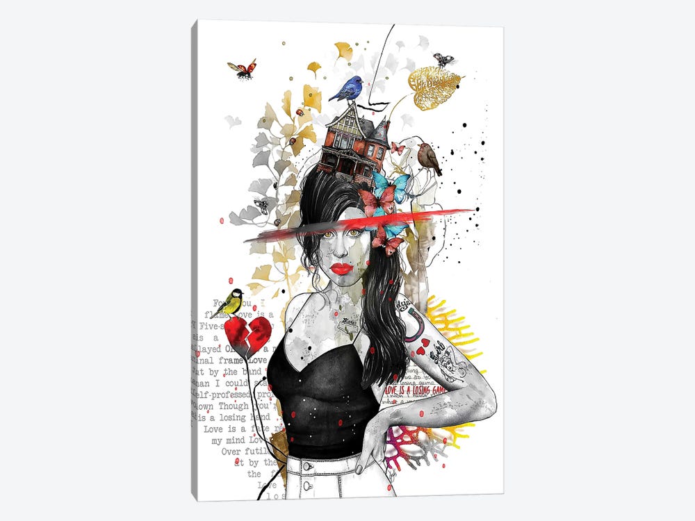Amy Winehouse by Jon Santus 1-piece Canvas Art Print