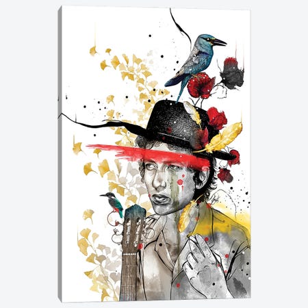 Bob Dylan Canvas Print #JOU9} by Jon Santus Canvas Art