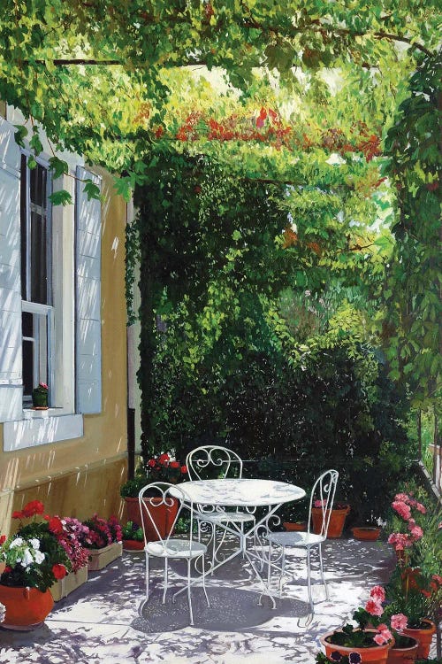 The Geranium Terrace by Jean Paul Courchia wall art