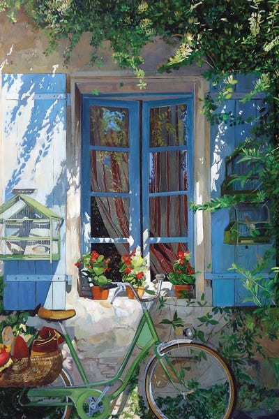 Jean Paul Courchia: The Bike In Front Of The Window by Jean Paul Courchia