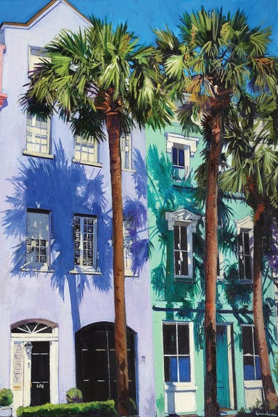 Rainbow Street by Jean Paul Courchia framed canvas print