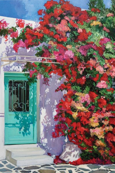 Bougainvillea On The Wall by Jean Paul Courchia art print